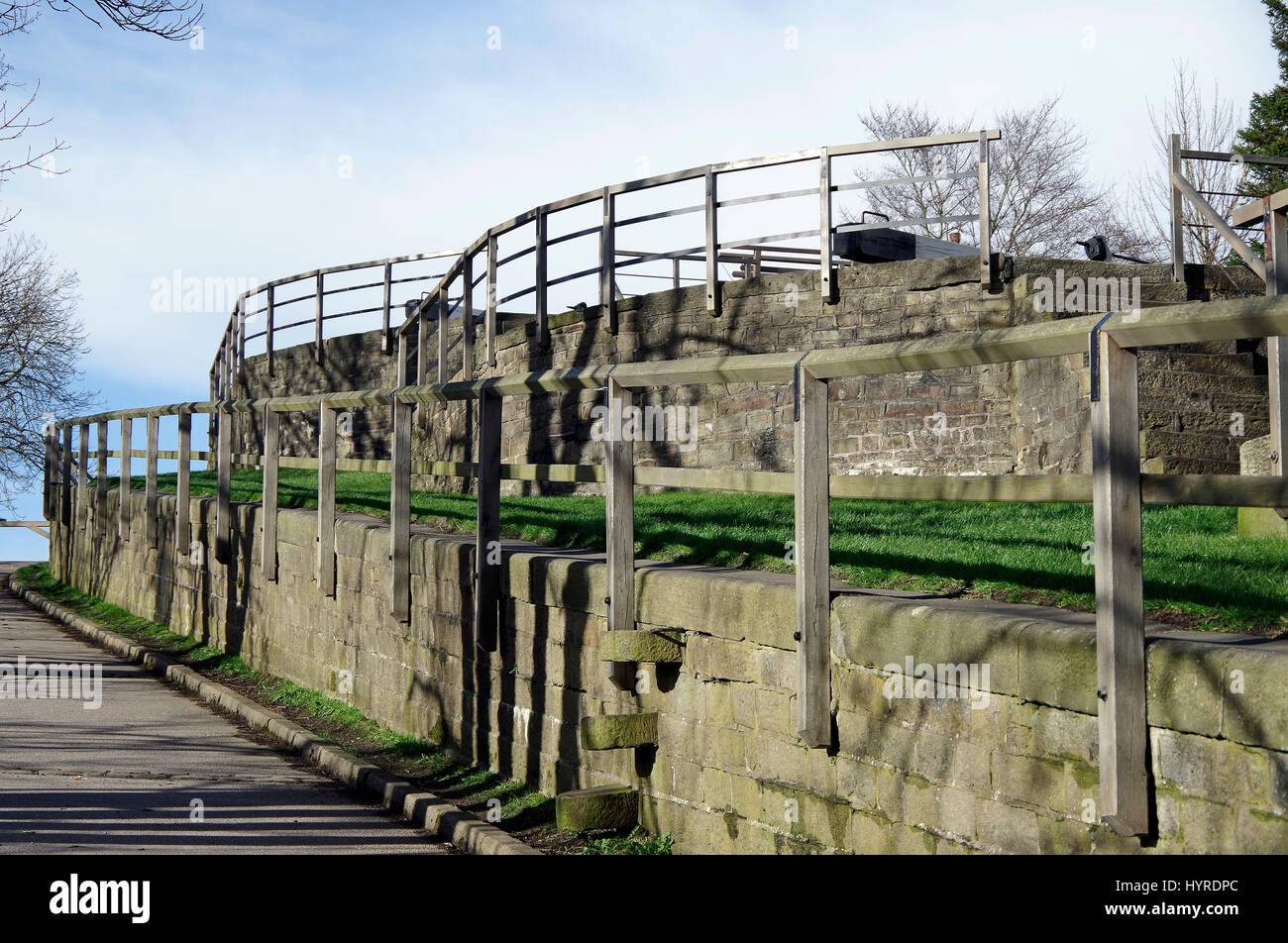 Bingley, West Yorkshire,Five Locks Rise, Leeds & Liverpool Canal Stock Photo