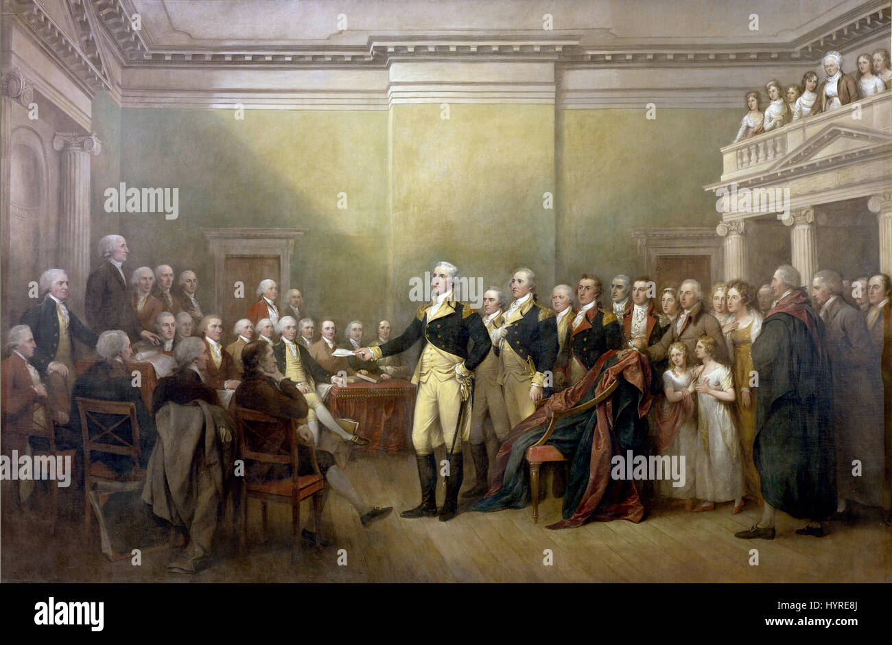 General George Washington Resigning His Commission by John Trumbull, Capitol Rotunda Stock Photo