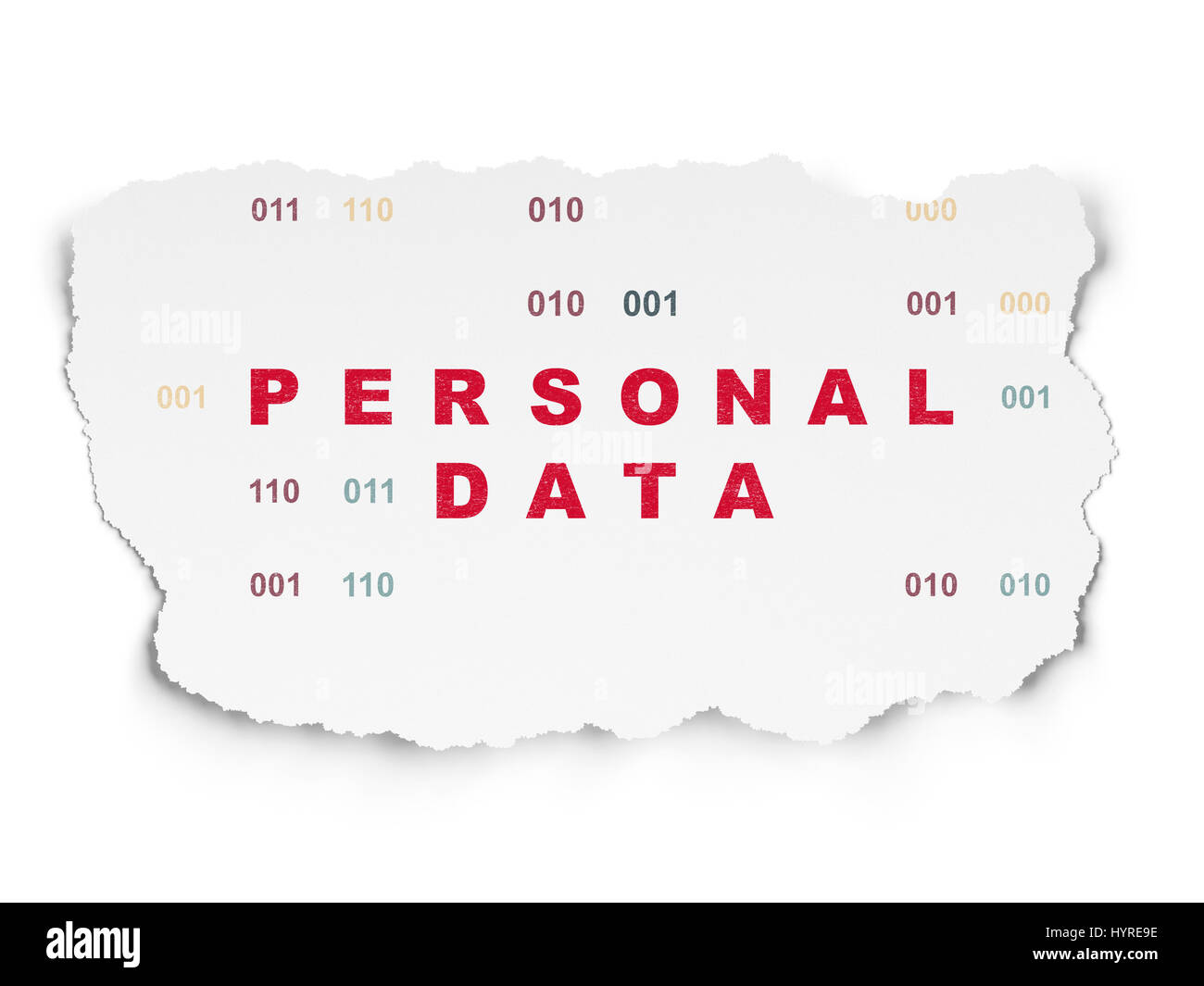 Data concept Personal Data on Torn Paper background Stock Photo Alamy