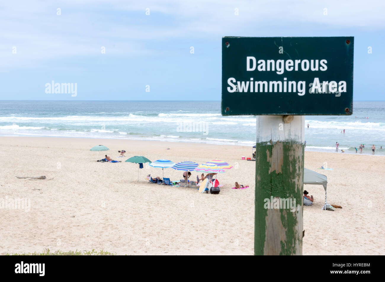 Dangerous Swiming Area Nature Walley Beach South Africa Stock Photo