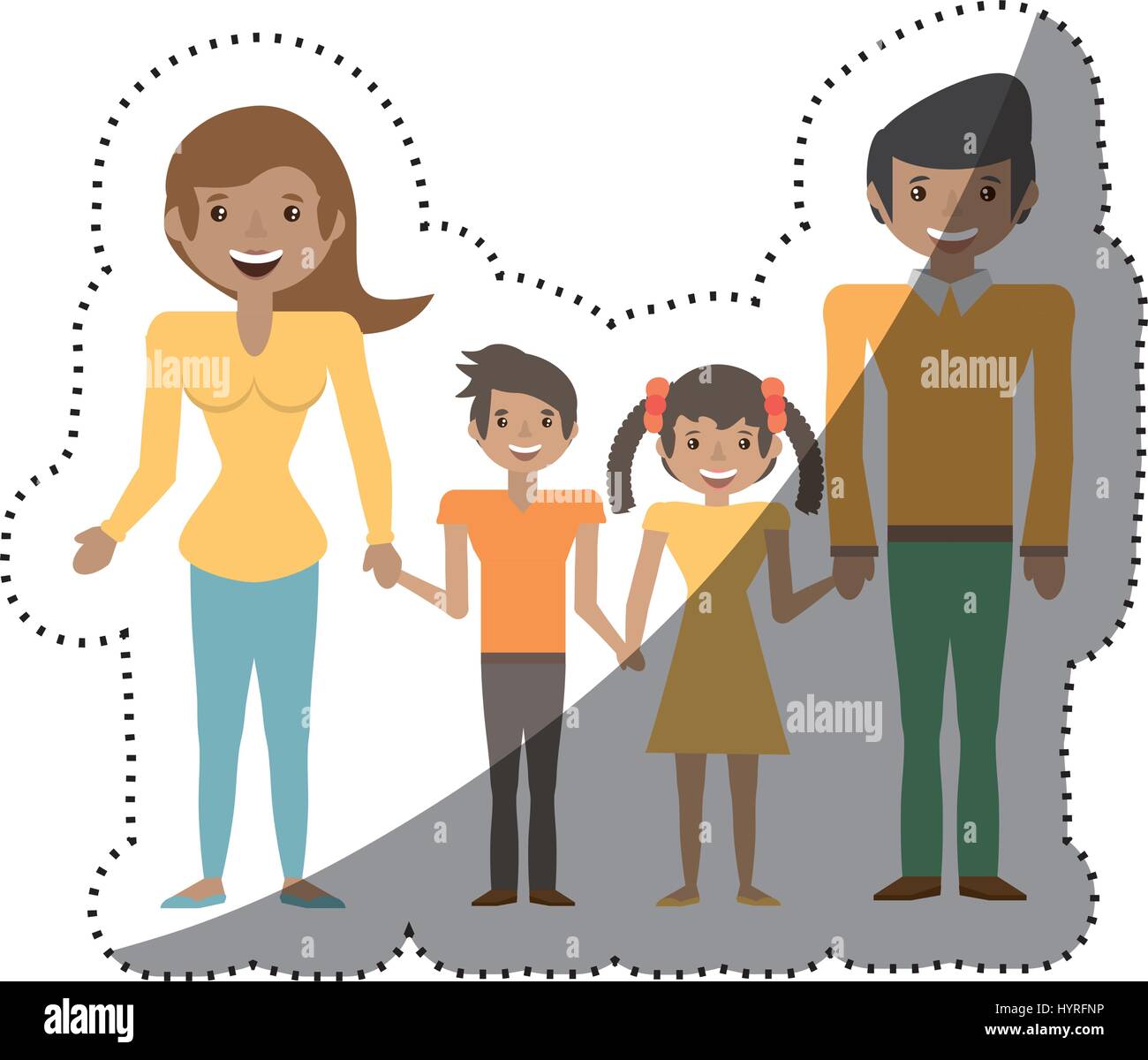 family people together with shadow vector illustration eps 10 Stock ...