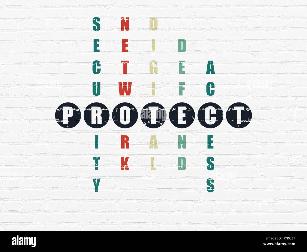 Safety concept Protect in Crossword Puzzle Stock Photo Alamy