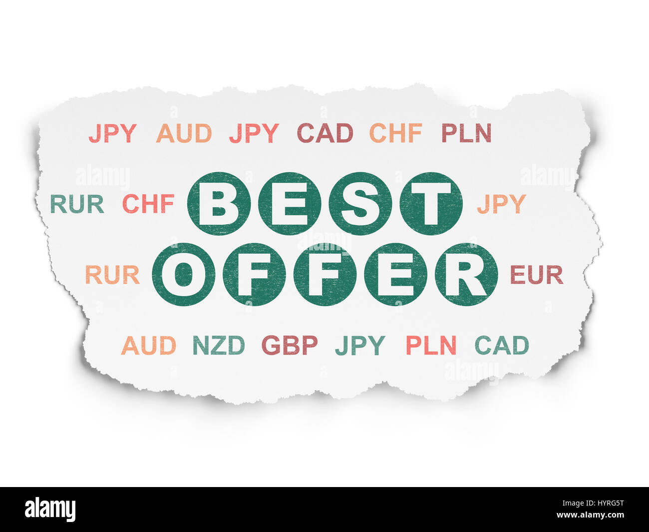 Finance concept: Best Offer on Torn Paper background Stock Photo - Alamy