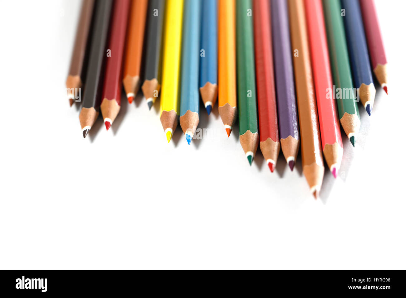 Color pencils isolated on white background Stock Photo - Alamy
