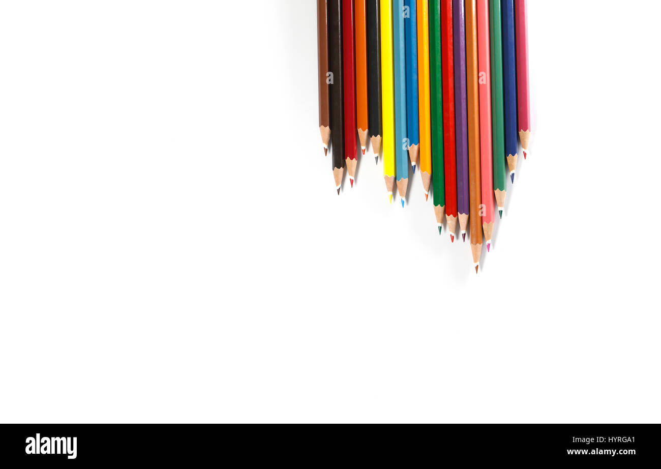 Color pencils isolated on white background Stock Photo - Alamy
