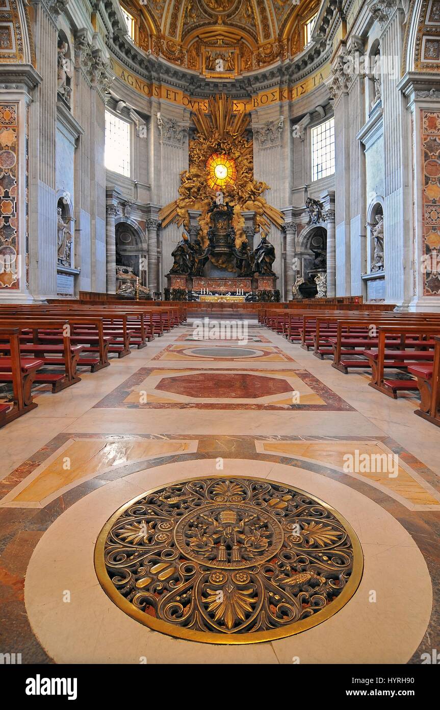 Italy, Lazio, Rome, Vatican, interior of the St Peter's Basilica Stock Photo