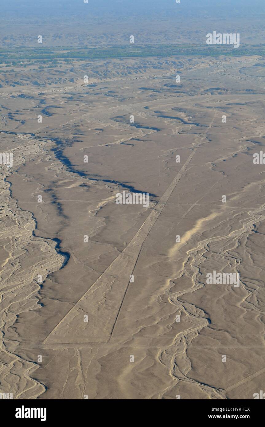 Peru, Lines of Nasca, Aerial View Stock Photo