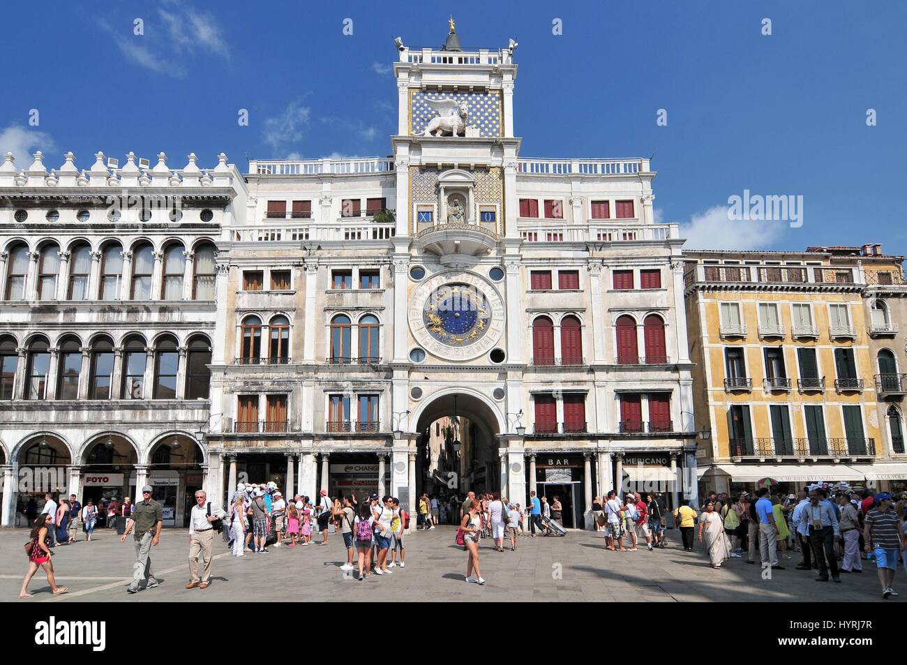 The clock tower of St. Mark (Torre dell'Orologio) in Venice Italy Stock ...
