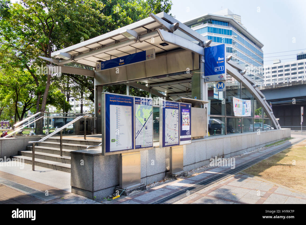 Si Lom MRT station in Bangkok, Thailand Stock Photo