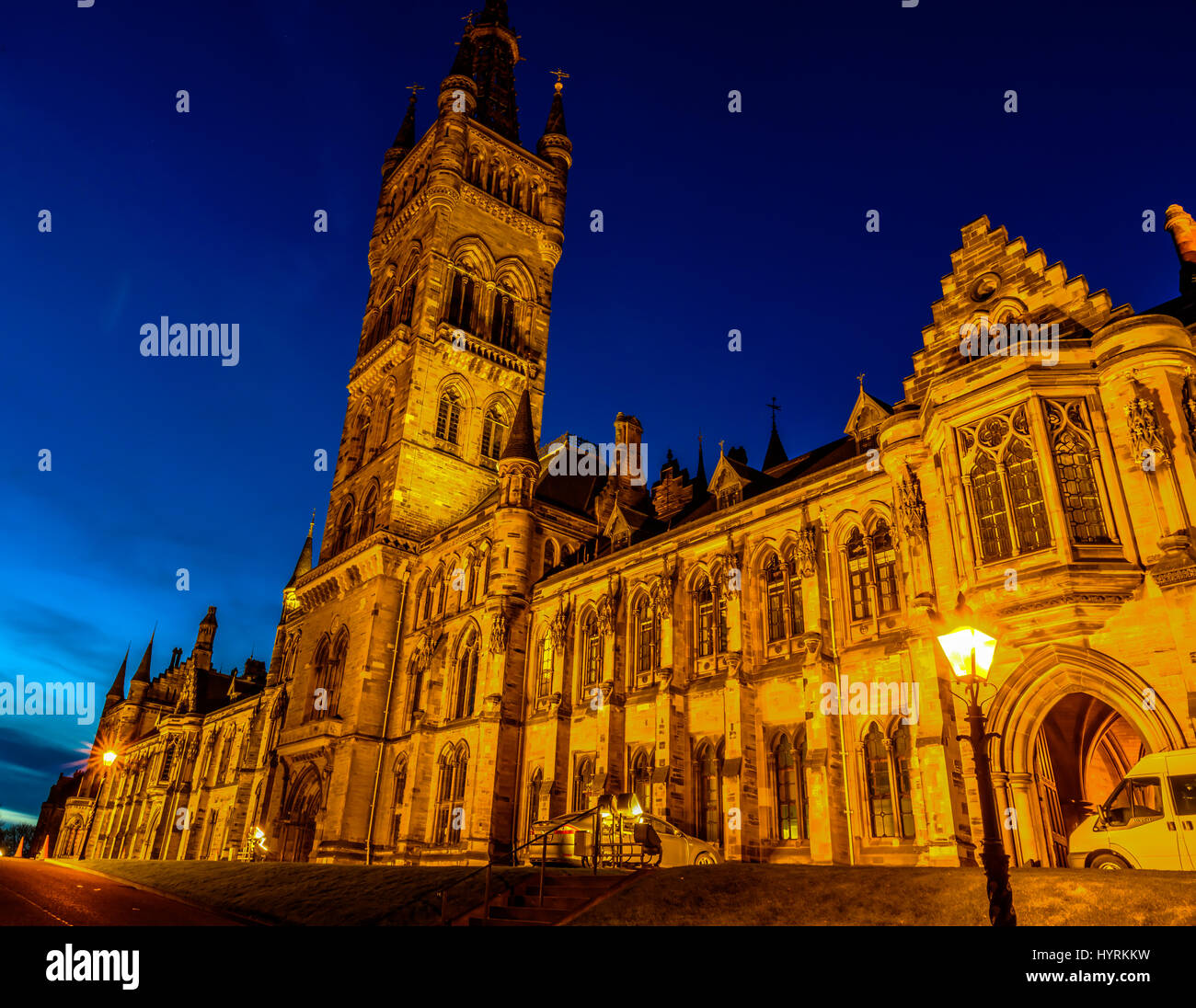 Glasgow Uni night shot Stock Photo