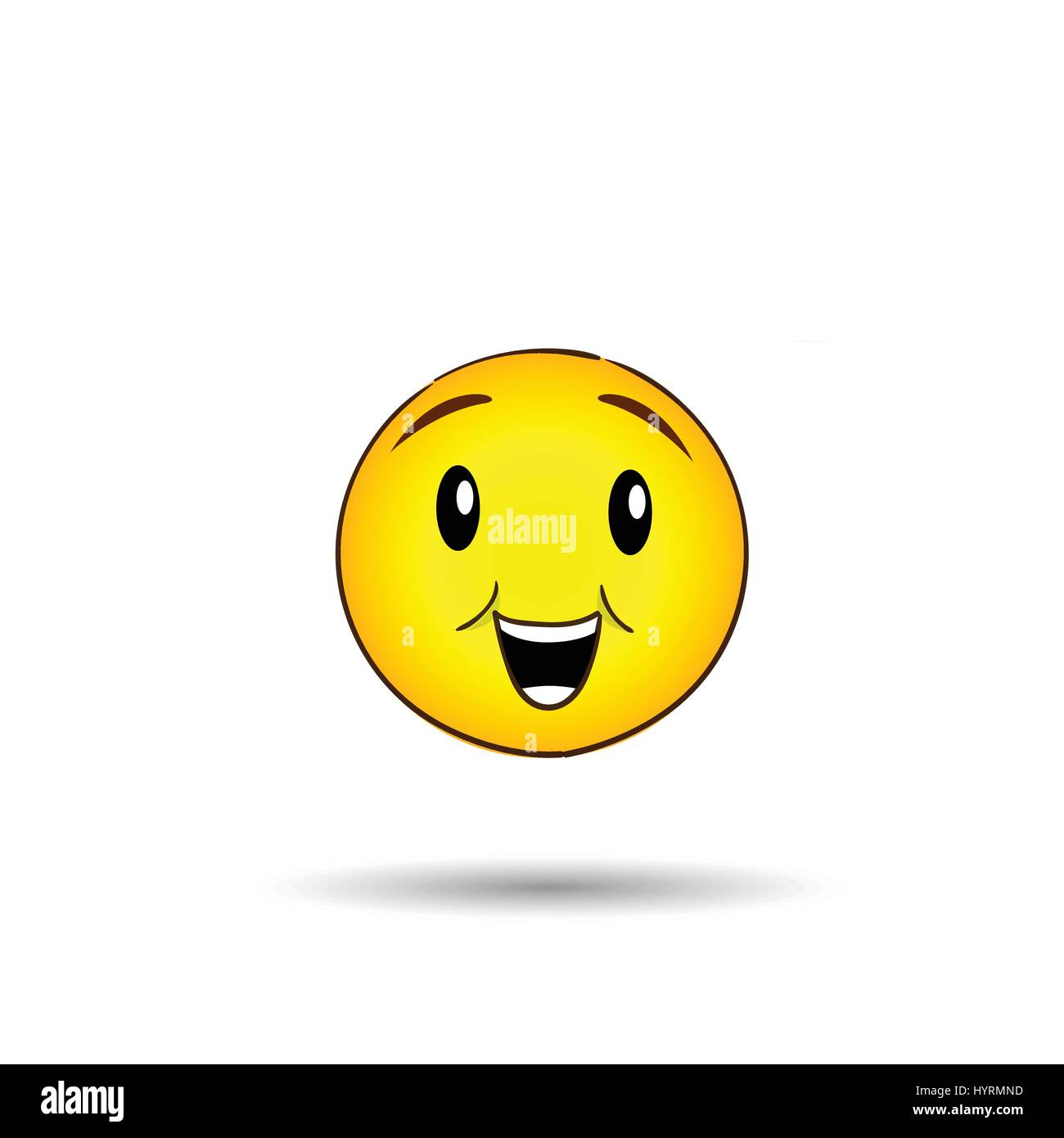 Yellow Smiling Face Positive People Emotion Icon Stock Vector Image ...