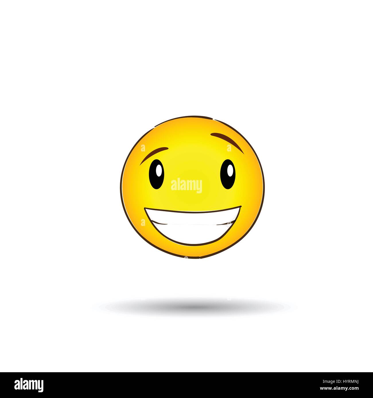 Yellow Smiling Face Positive People Emotion Icon Stock Vector Image ...