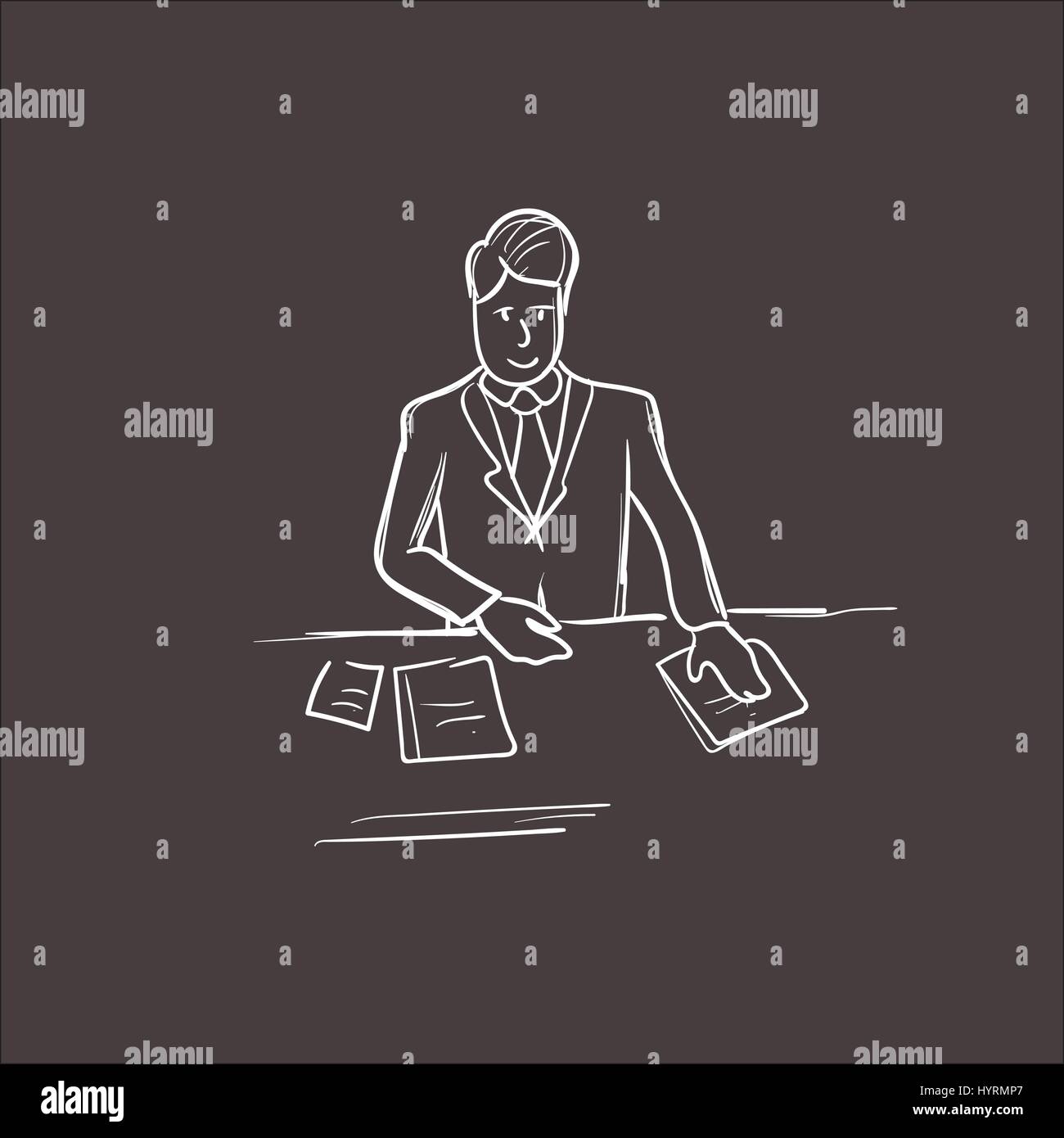 Business Man Hold Paper Documents, Sign Up, Contract Agreement Concept ...