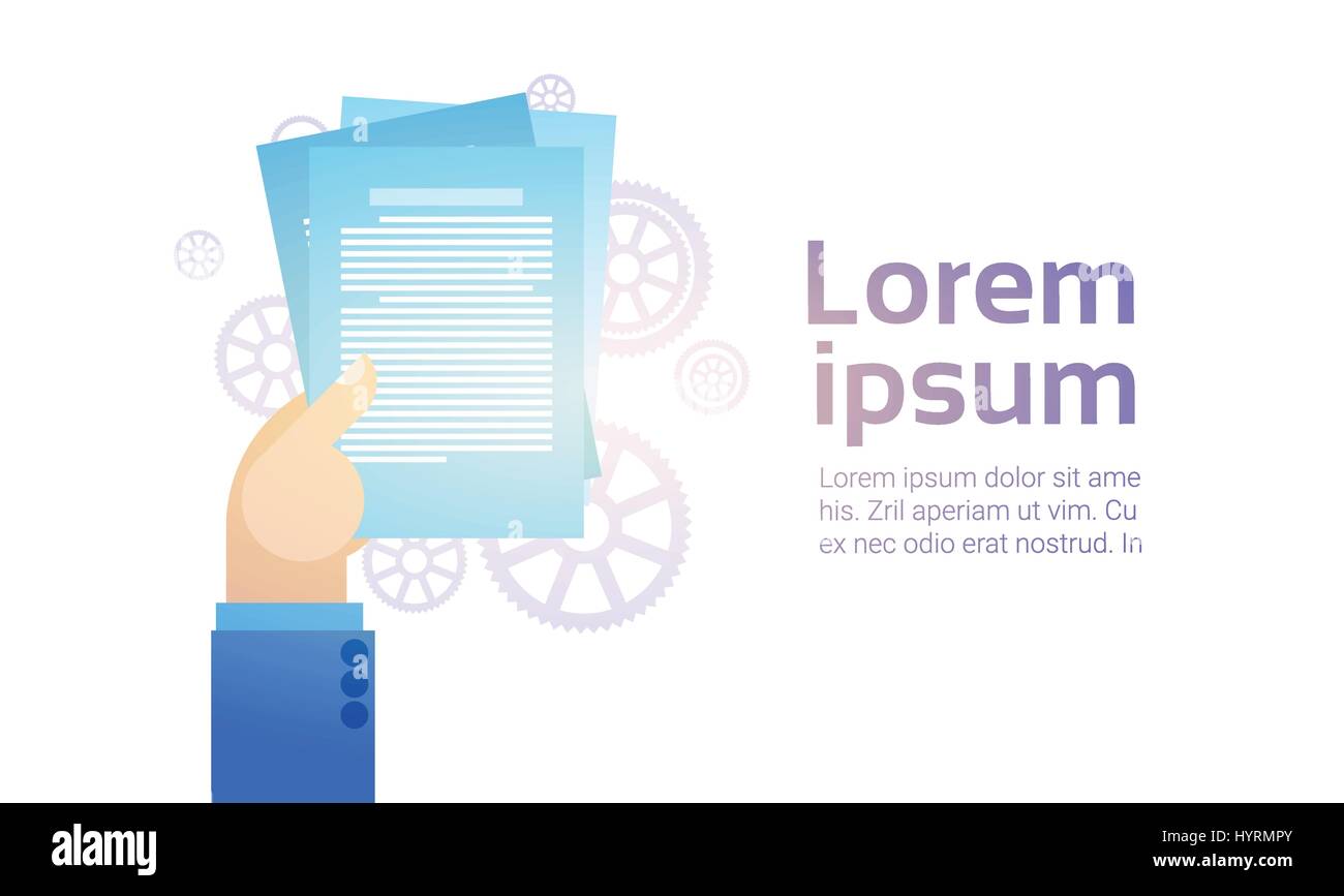 Business Man Hand Hold Paper Documents, Sign Up, Contract Agreement ...