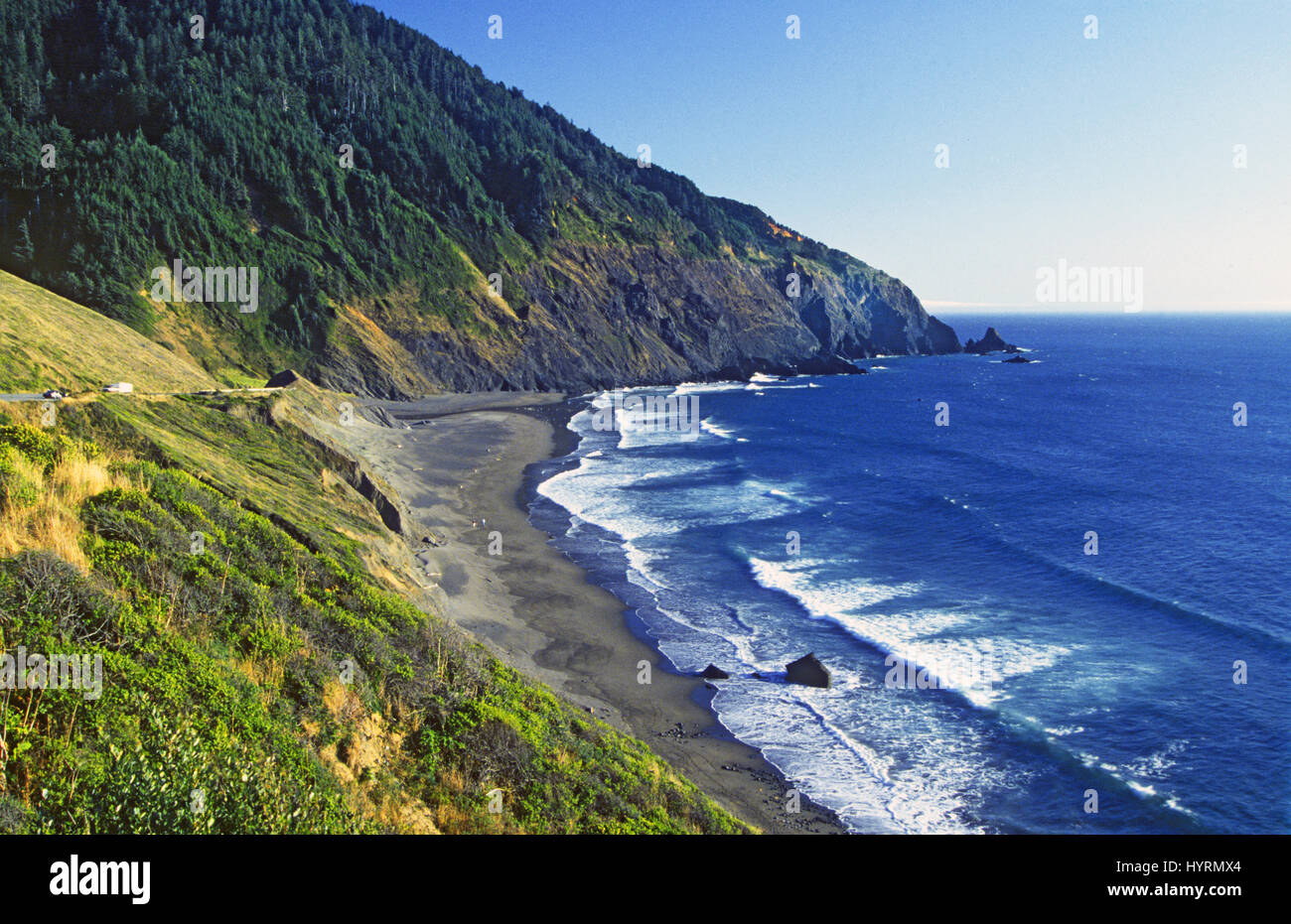 View of the sandy beaches at manzanita hires stock photography and