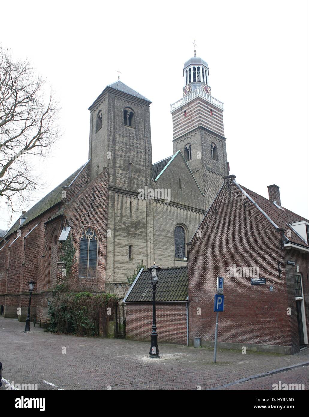 12th century protestant Nicolaïkerk (St. Nicholas church), Nicolaaskerkhof, central Utrecht, Netherlands Stock Photo