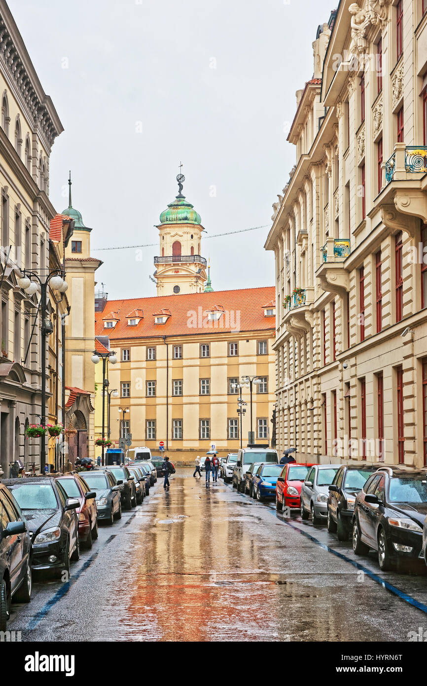 People in Old Town at Clementinum, Prague, Czech Republic Stock Photo