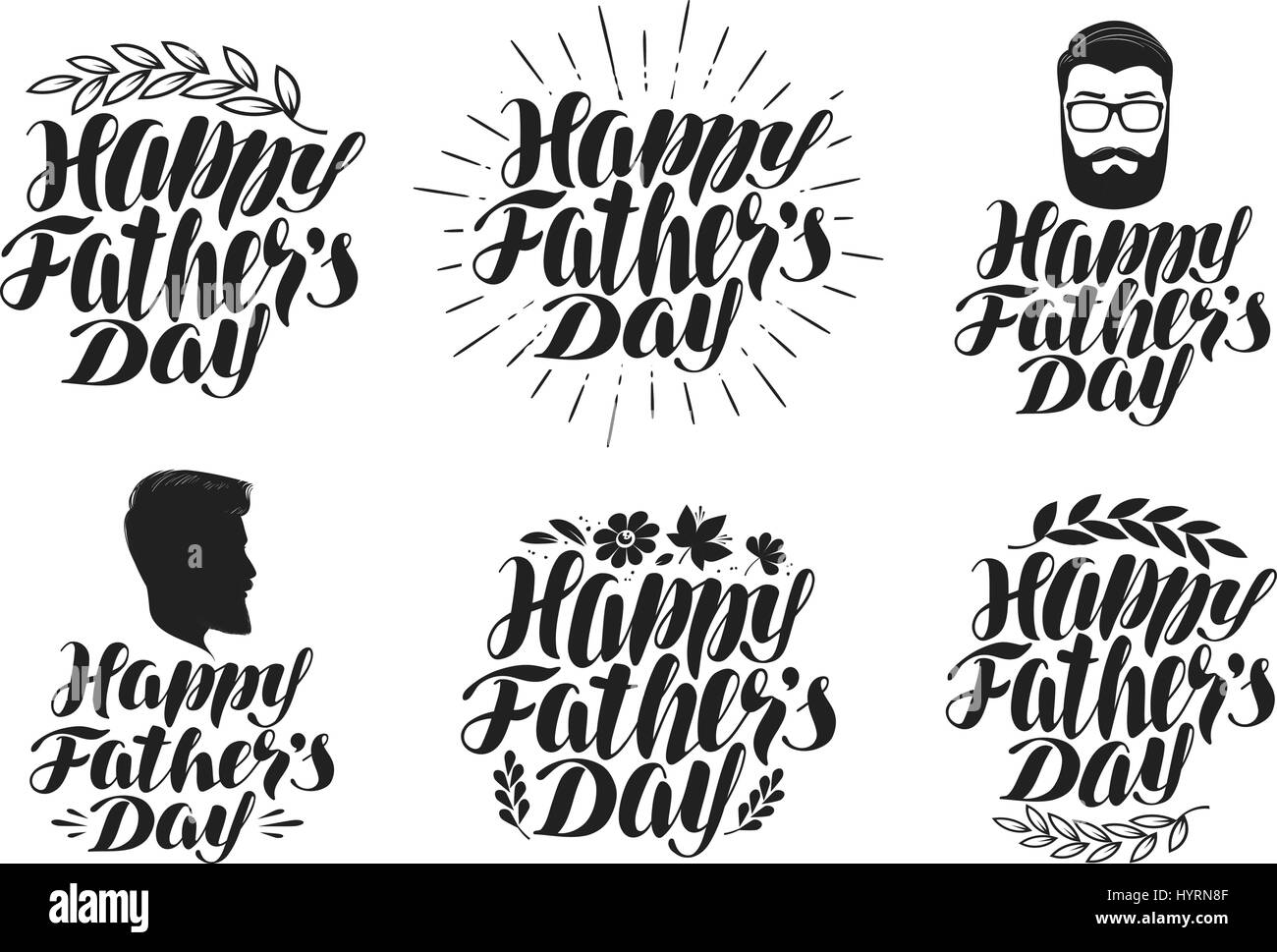 Happy fathers day baseball holiday graphic with handwritten style