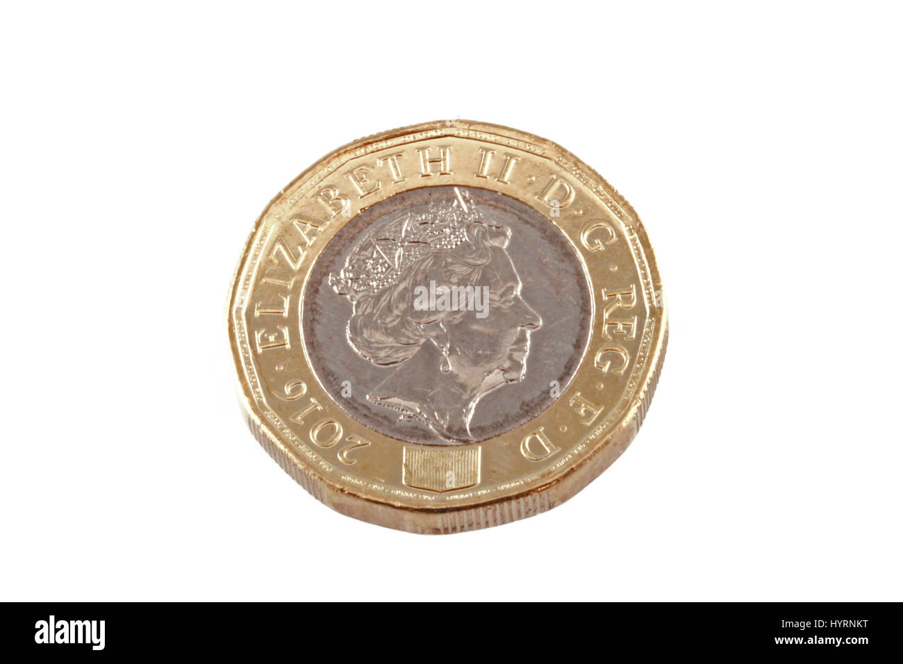 Uk new pound coin Stock Photo