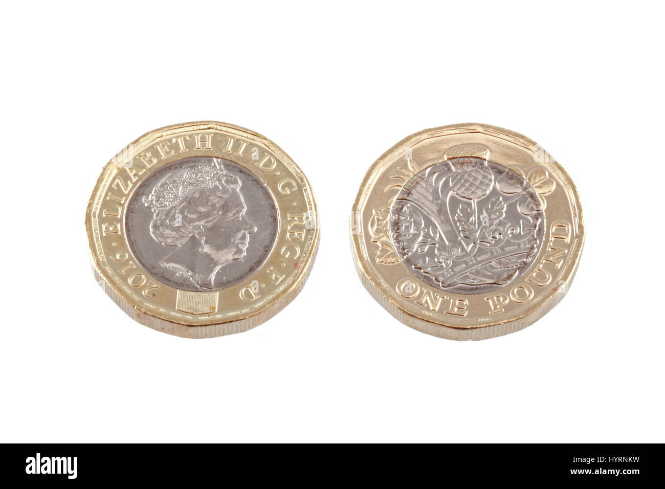 The new British �1 coin was released into circulation on March 28 2017. Stock Photo