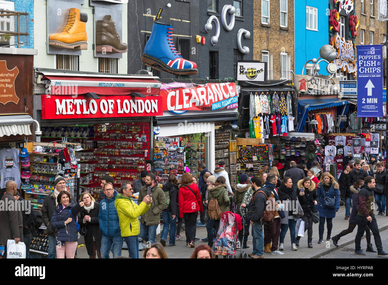 Tourists shopping in Camden Lock, London, England, UK Stock Photo