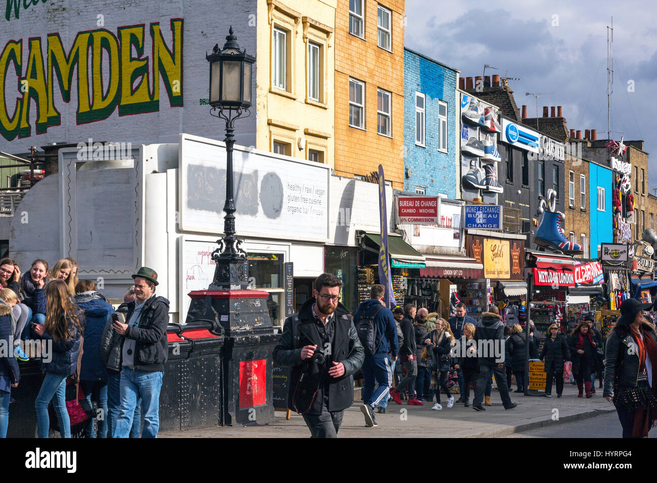 Tourists shopping in Camden Lock, London, England, UK Stock Photo