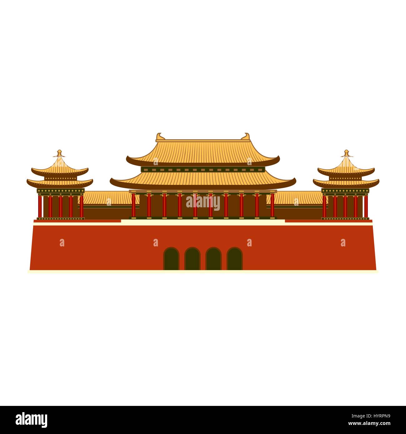 East Asian Building icon. Stock Vector