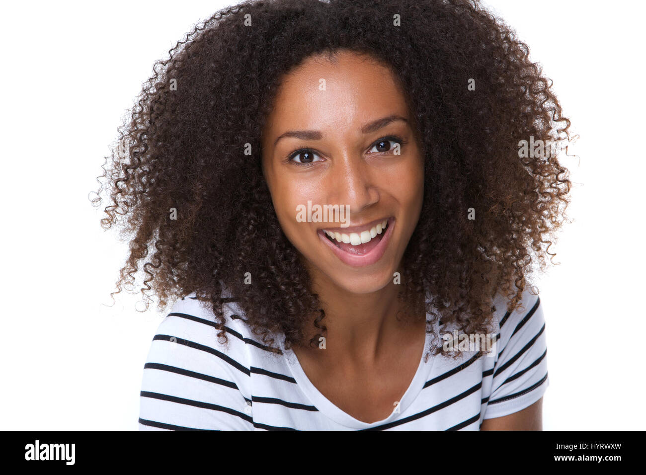 Portrait laughing woman black hair hi-res stock photography and images ...