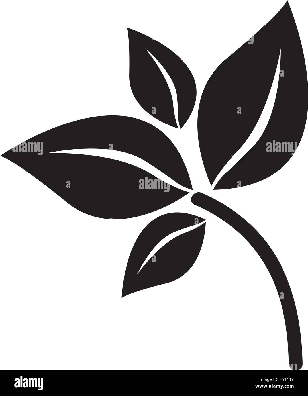 black silhouette of branch with leaves Stock Vector Image & Art - Alamy