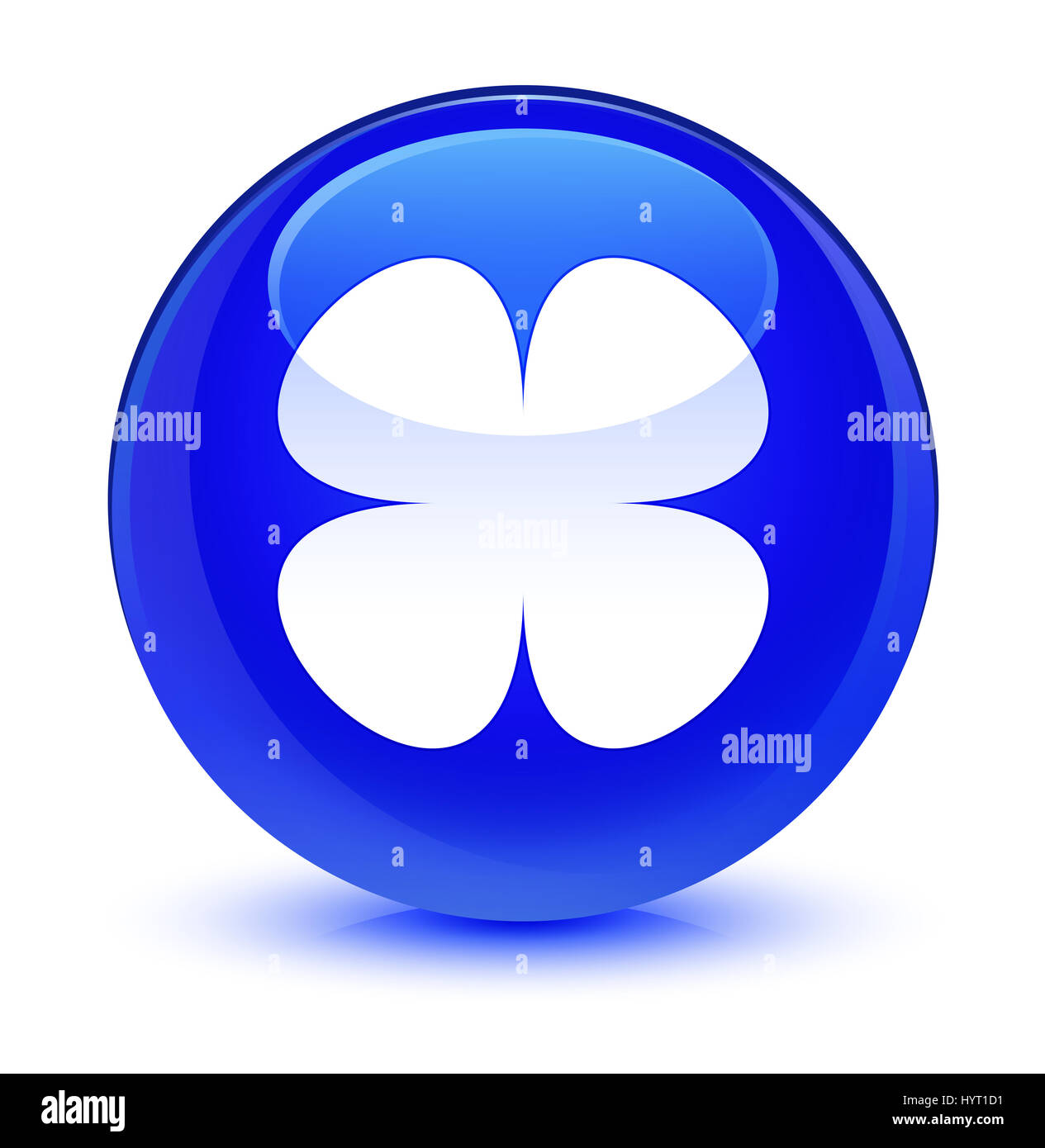 Flower leaf icon isolated on glassy blue round button abstract ...