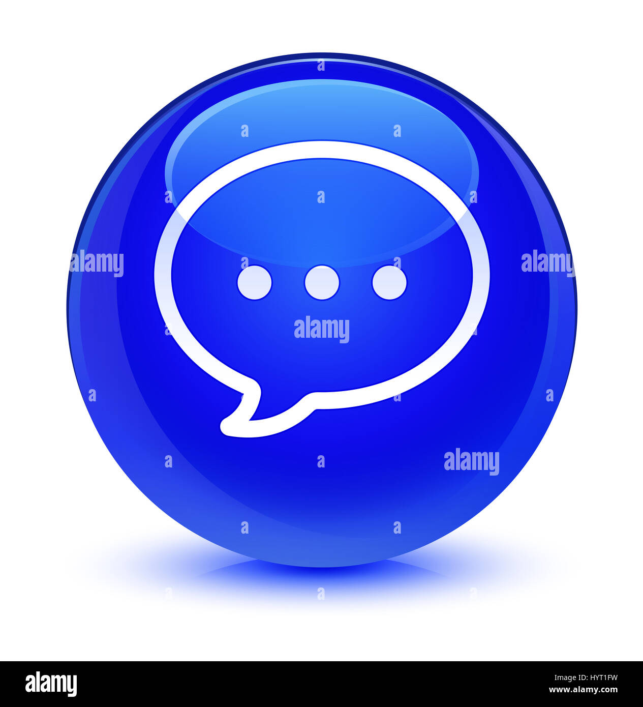 Talk bubble icon isolated on glassy blue round button abstract ...