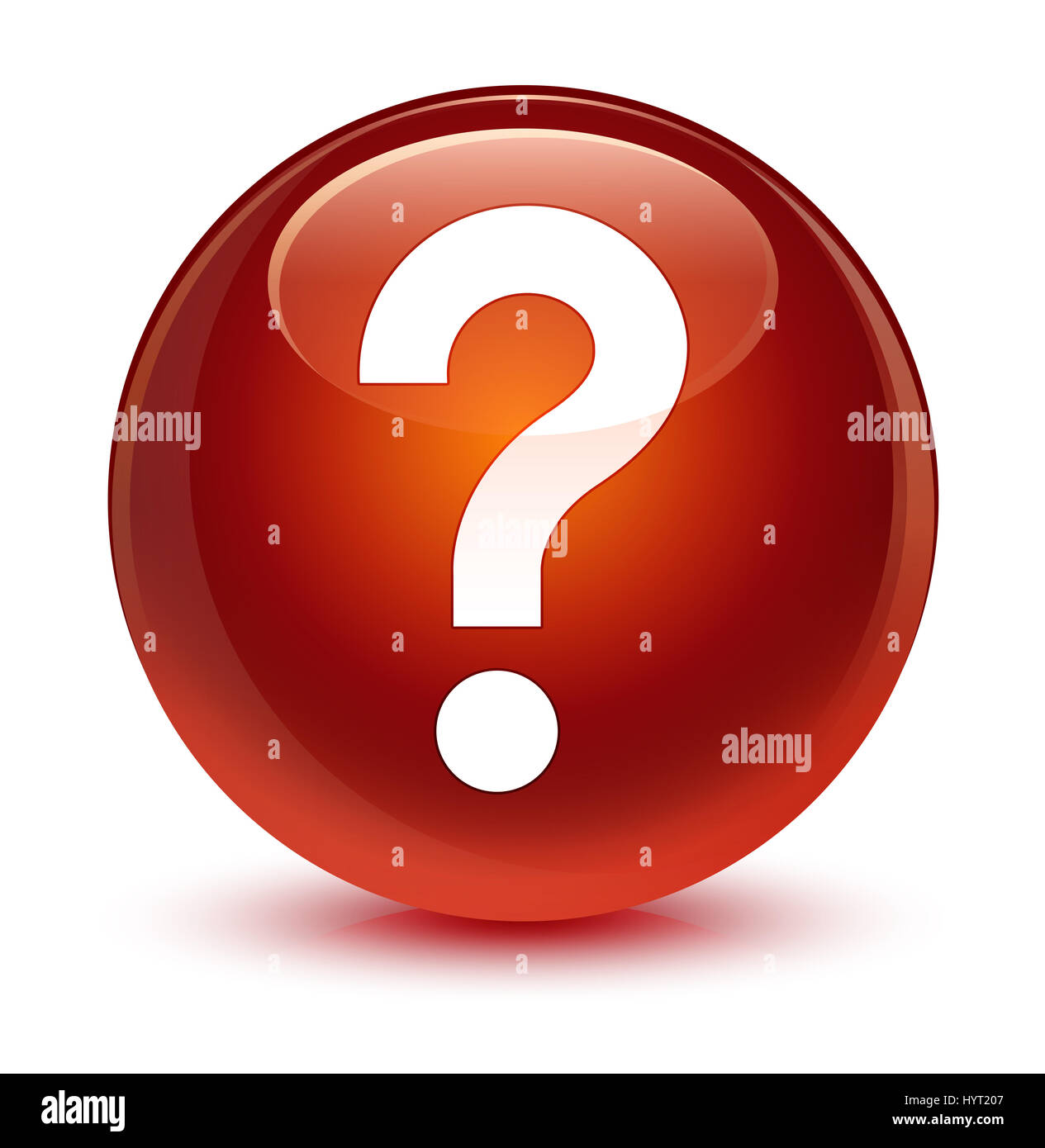Question mark icon isolated on glassy brown round button abstract ...