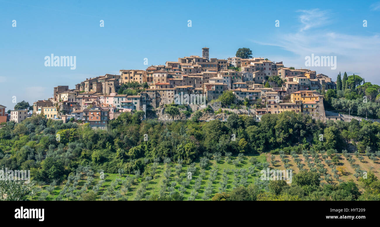 Panoramic view of Casperia, rural medieval village in Rieti Province, Lazio (Italy) Stock Photo