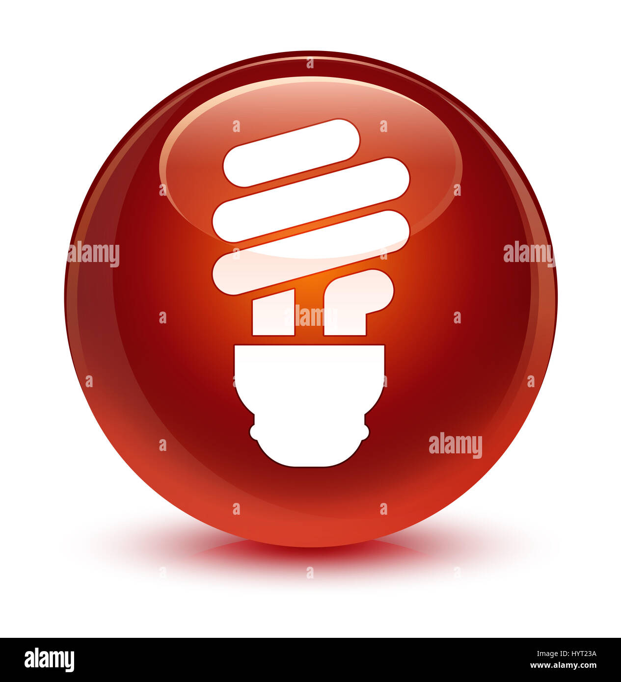 Bulb icon isolated on glassy brown round button abstract illustration ...
