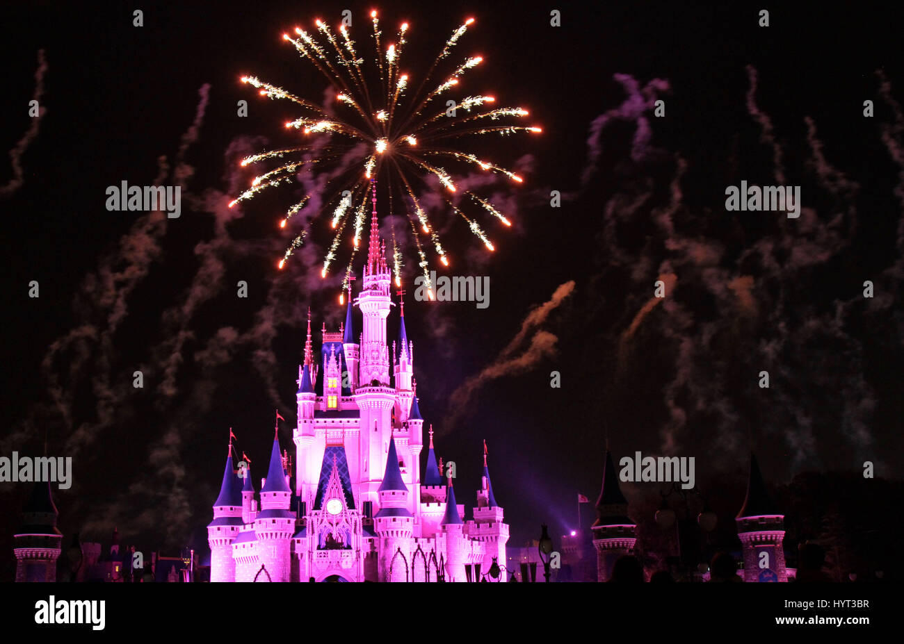 Fireworks at Walt Disneys Magic Kingdom Stock Photo Alamy