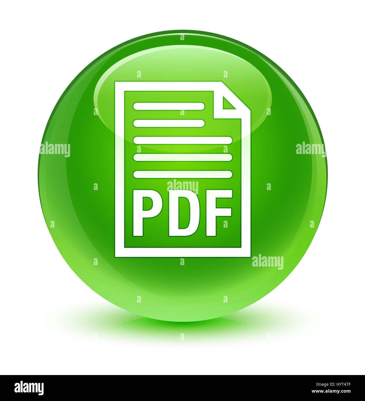 PDF document icon isolated on glassy green round button abstract ...