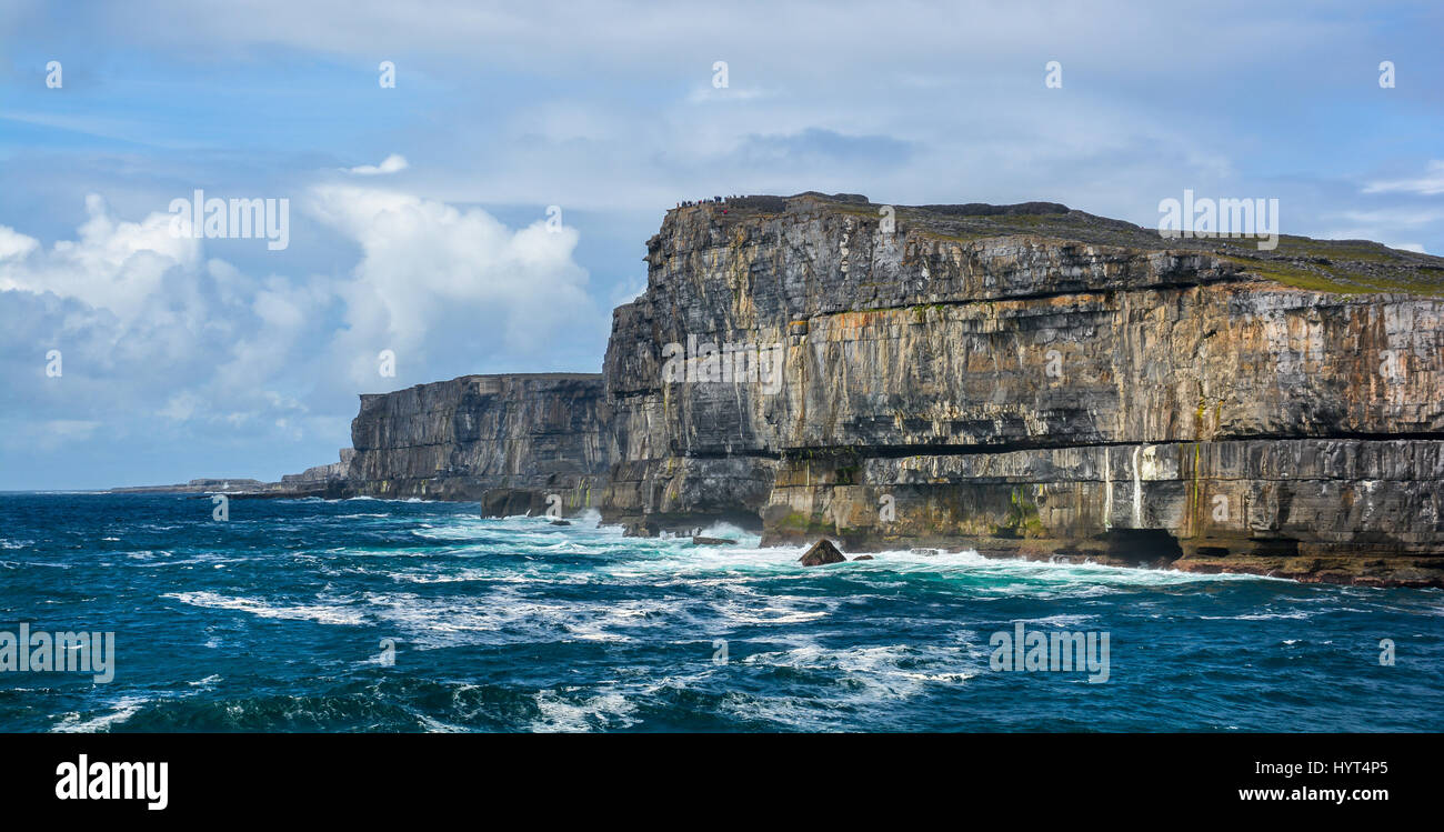 Scenic cliffs of Inishmore, Aran Islands, Ireland Stock Photo