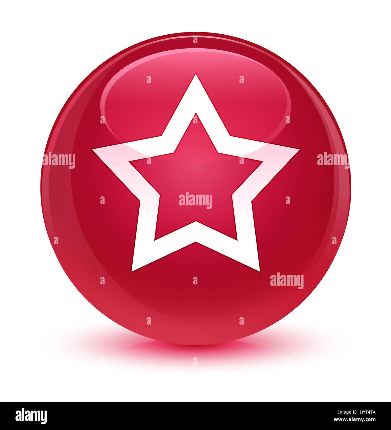 Star icon isolated on glassy pink round button abstract illustration ...