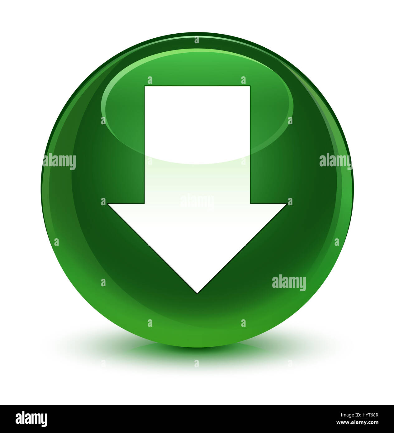 Download arrow icon isolated on glassy soft green round button abstract ...