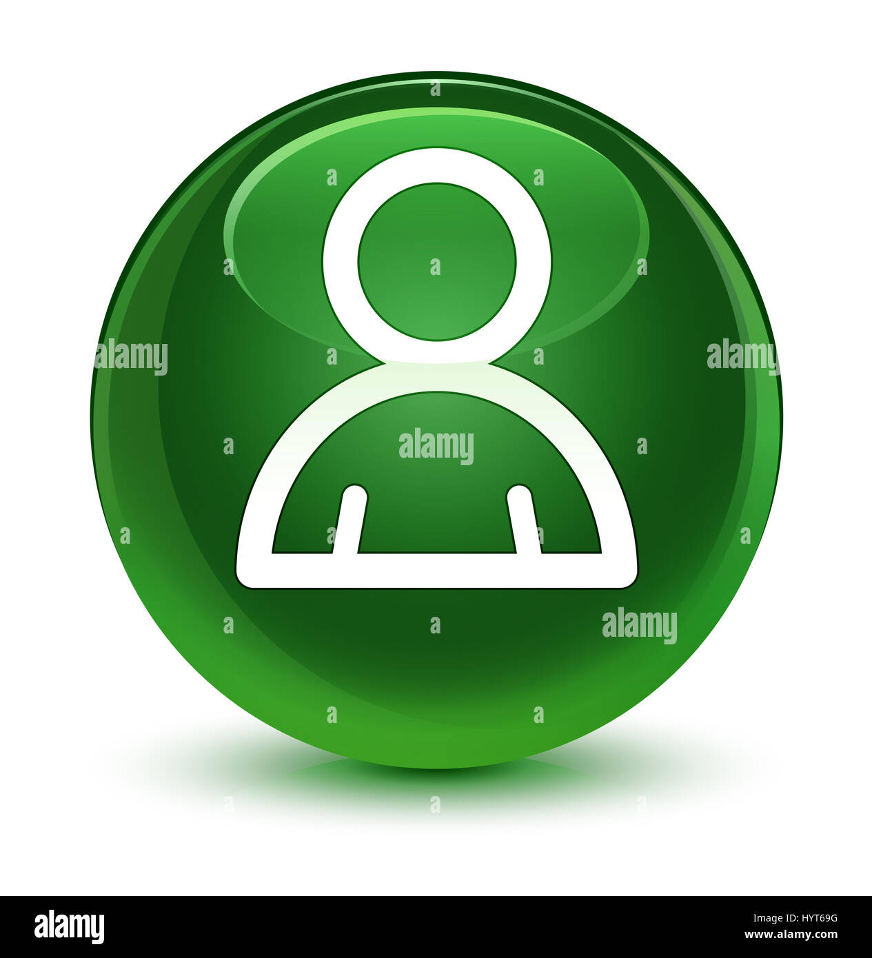 Member icon isolated on glassy soft green round button abstract ...