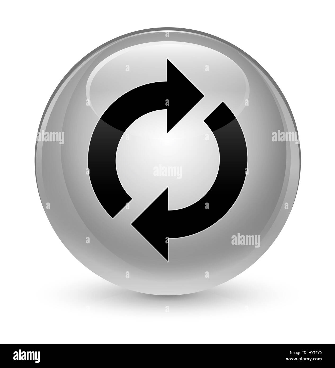 Update icon isolated on glassy white round button abstract illustration ...