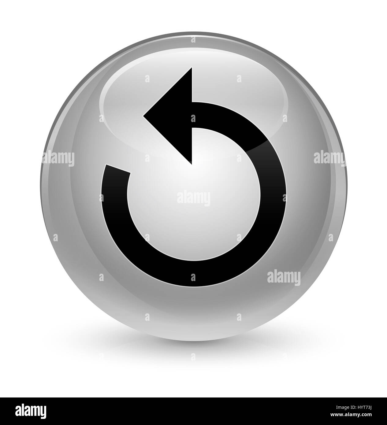 Refresh arrow icon isolated on glassy white round button abstract ...
