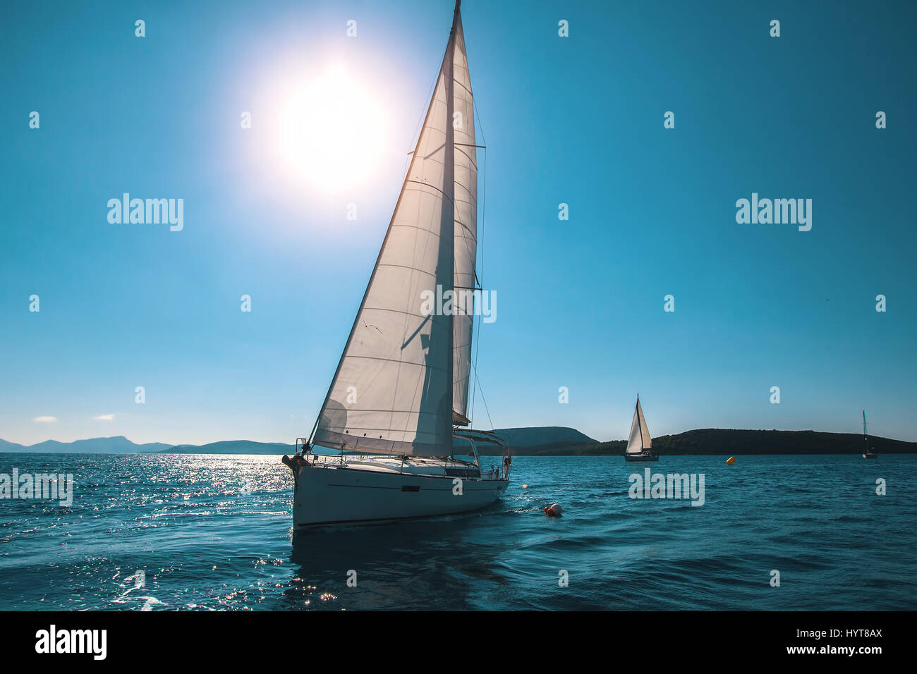 Luxury yachts at sea sailing regatta Stock Photo - Alamy