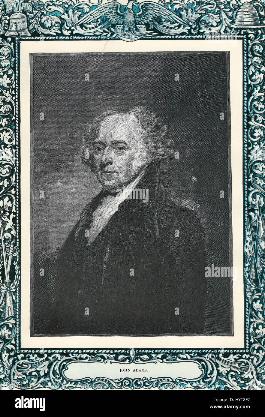 Portrait of American President John Adams Stock Photo