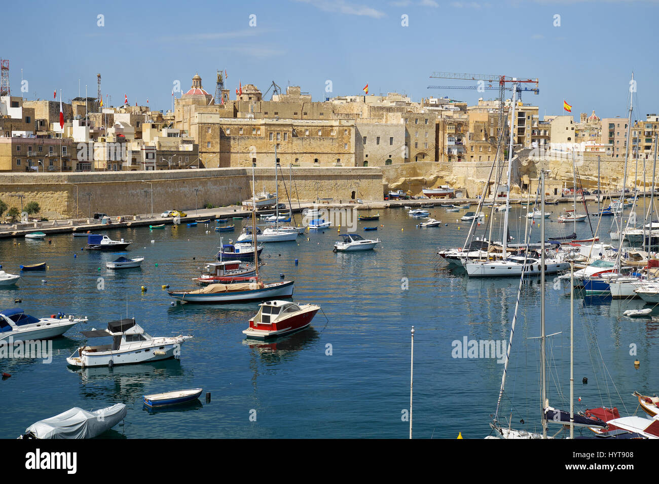 The view of Post of Castile from Kalkara over the Kalkara creek with