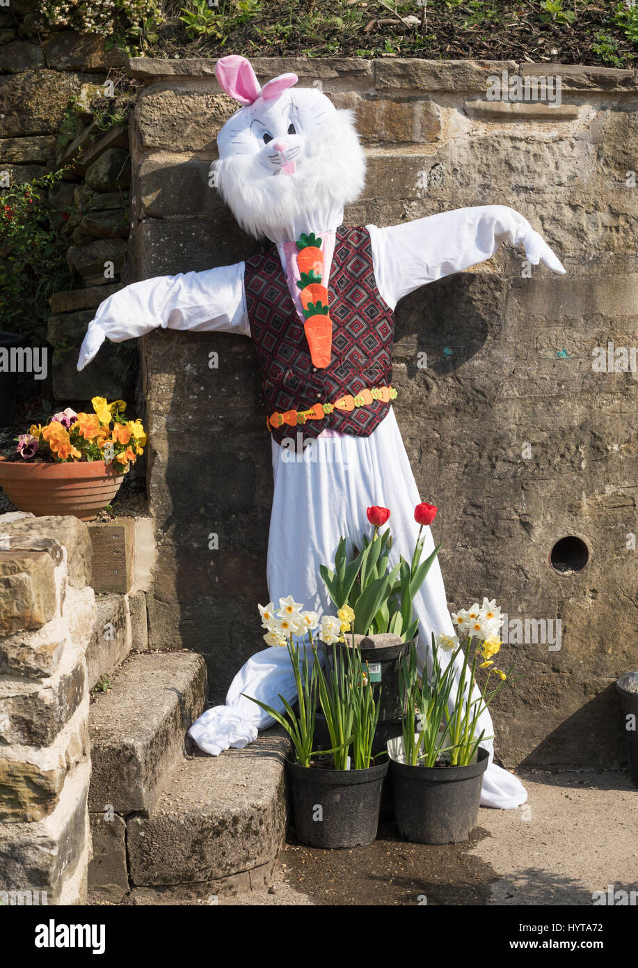 Easter Bunny mannequin in Wharton Park community garden, Durham City, England, UK Stock Photo