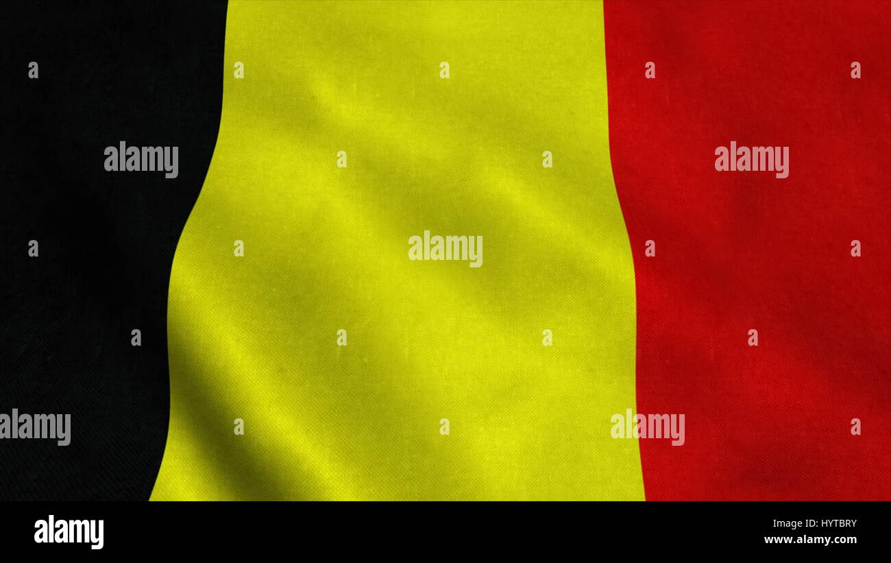Realistic Ultra-HD flag of the Belgium waving in the wind. Seamless ...