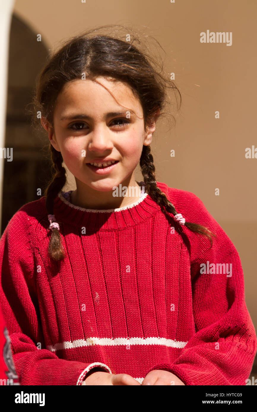 Christian children in Maloula, Syria Stock Photo