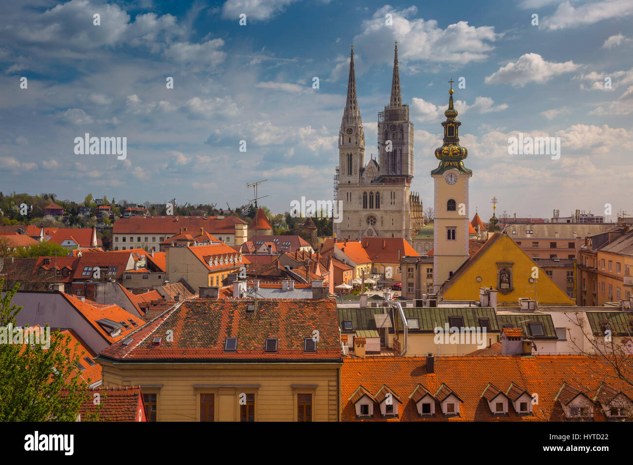 Zagreb. Cityscape image of Zagreb, Croatia during sunny spring day. Stock Photo