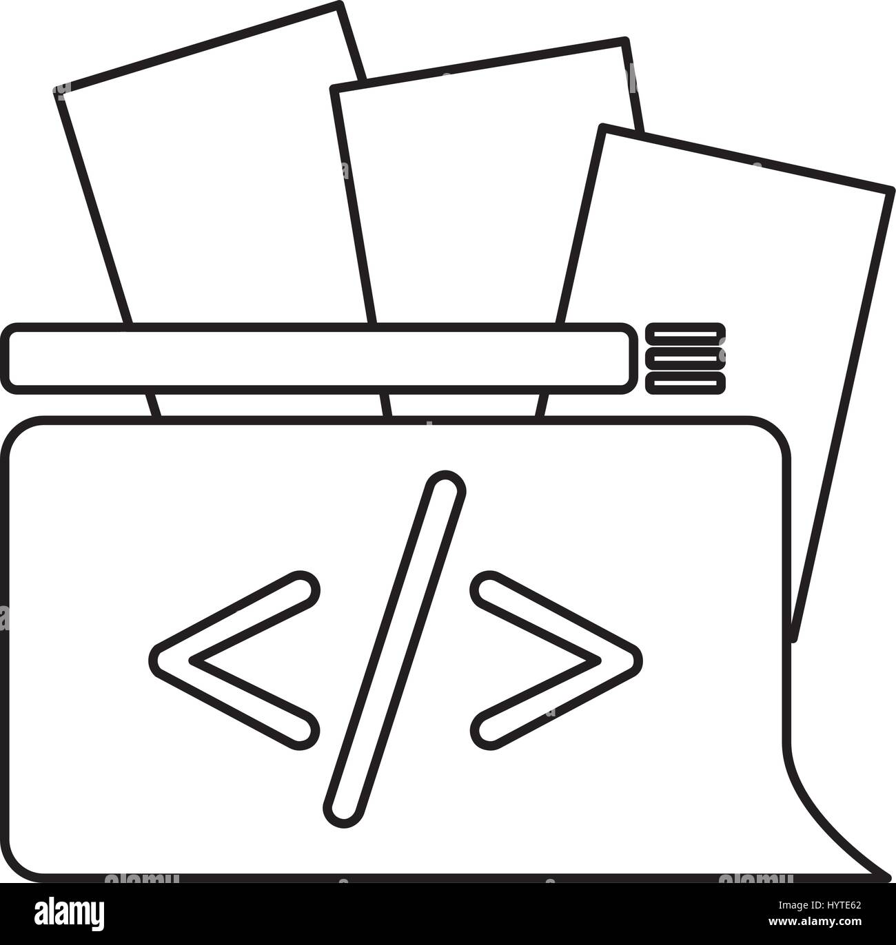 HTML programming code icon vector illustration graphic design Stock ...